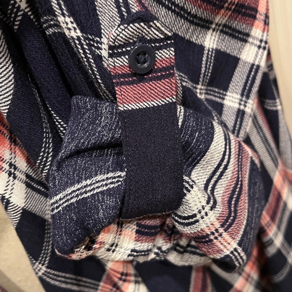 torrid Navy, Pink & White Plaid Open Cardigan - Picture 3 of 5